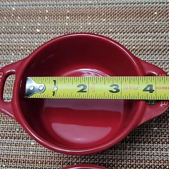 STAUB Ceramic Red 10cm Mini Round Cocotte, NWOT - Picture 7 of 8
